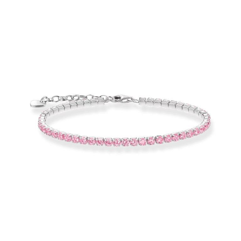 Thomas Sabo Sterling Silver Tennis Bracelet with Pink Zirconia
