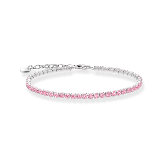 Thomas Sabo Sterling Silver Tennis Bracelet with Pink Zirconia