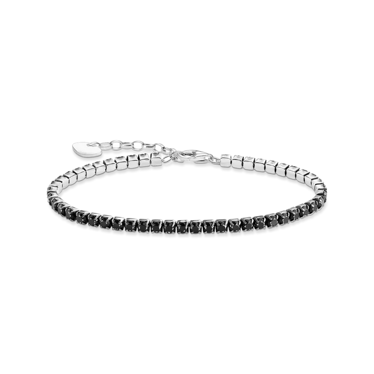 Thomas Sabo Sterling Silver Tennis Bracelet with Black Zirconia