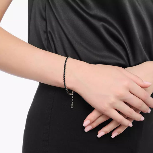 Thomas Sabo Sterling Silver Tennis Bracelet with Black Zirconia