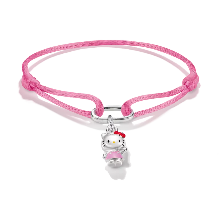 Thomas Sabo Hello Kitty Pink Textile Bracelet with Red Bow