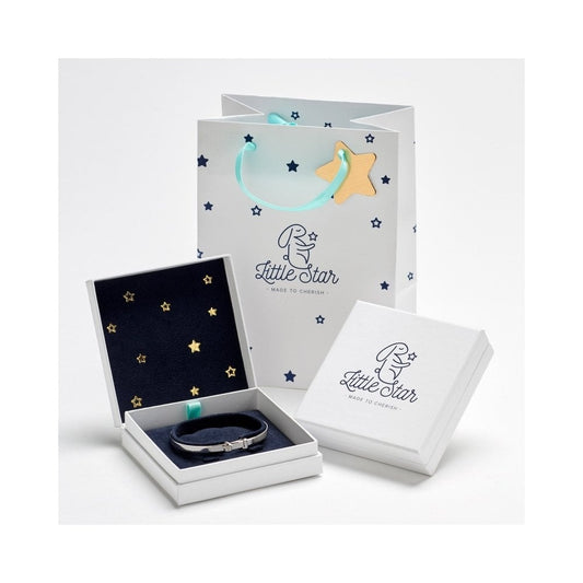 AISHA STERLING SILVER HEART CHARM ID BRACELET