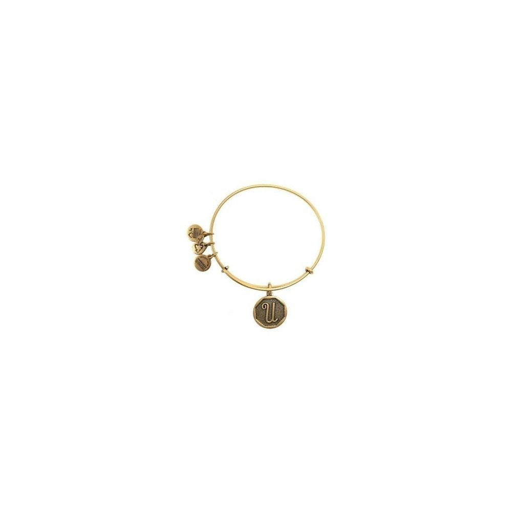 ALEX AND ANI RAFAELIAN GOLD INITIAL U EXPANDABLE BANGLE