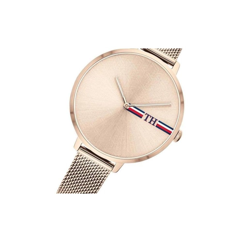 ALEXA ROSE GOLD STAINLESS STEEL SLEEK MESH BRACELET WATCH WITH ROSE DIAL