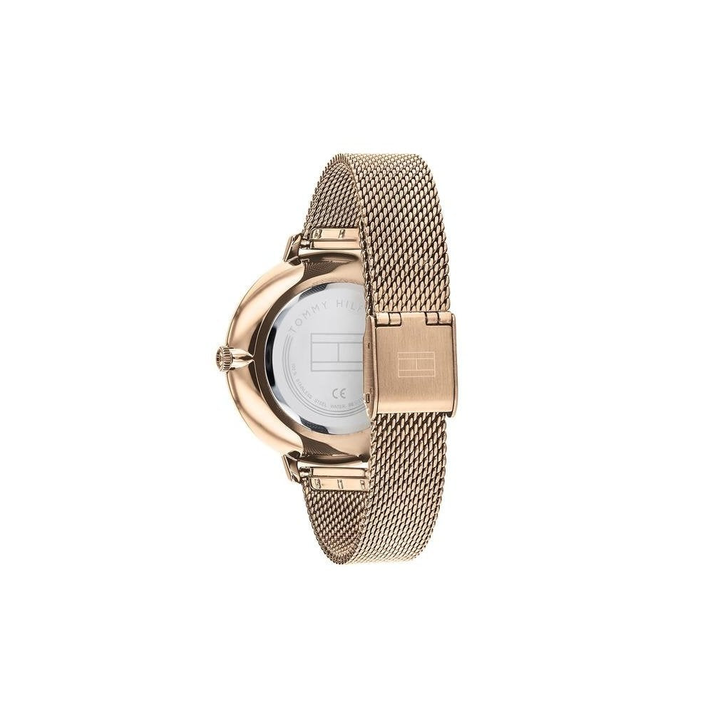 ALEXA ROSE GOLD STAINLESS STEEL SLEEK MESH BRACELET WATCH WITH ROSE DIAL