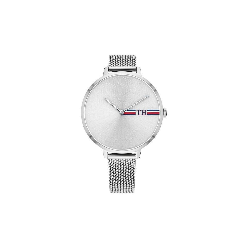 ALEXA STAINLESS STEEL LADIES SLEEK MESH BRACELET WATCH WITH SLEEK SILVER DIAL