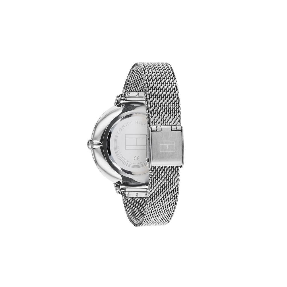 ALEXA STAINLESS STEEL LADIES SLEEK MESH BRACELET WATCH WITH SLEEK SILVER DIAL