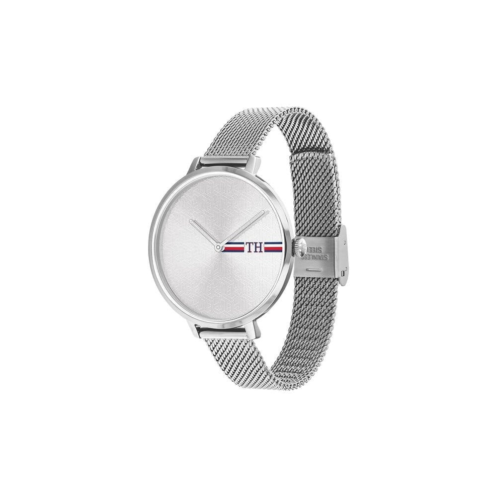 ALEXA STAINLESS STEEL LADIES SLEEK MESH BRACELET WATCH WITH SLEEK SILVER DIAL