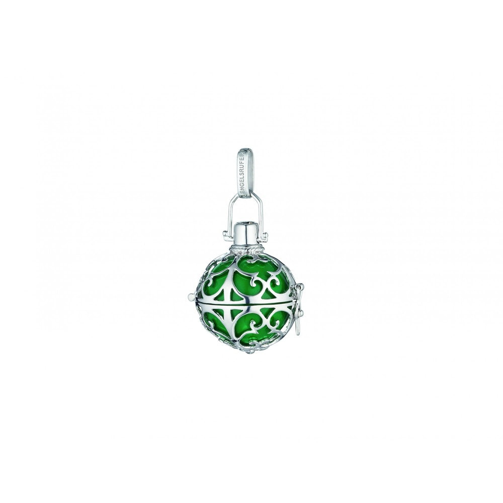 ANGEL WHISPERER STERLING SILVER GREEN SOUNDBALL PENDANT