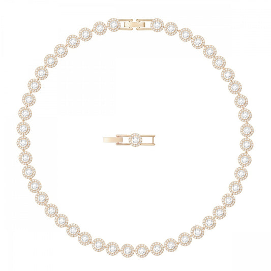 ANGELIC NECKLACE, WHITE SWAROVSKI CRYSTALS, ROSE-GOLD TONE PLATED