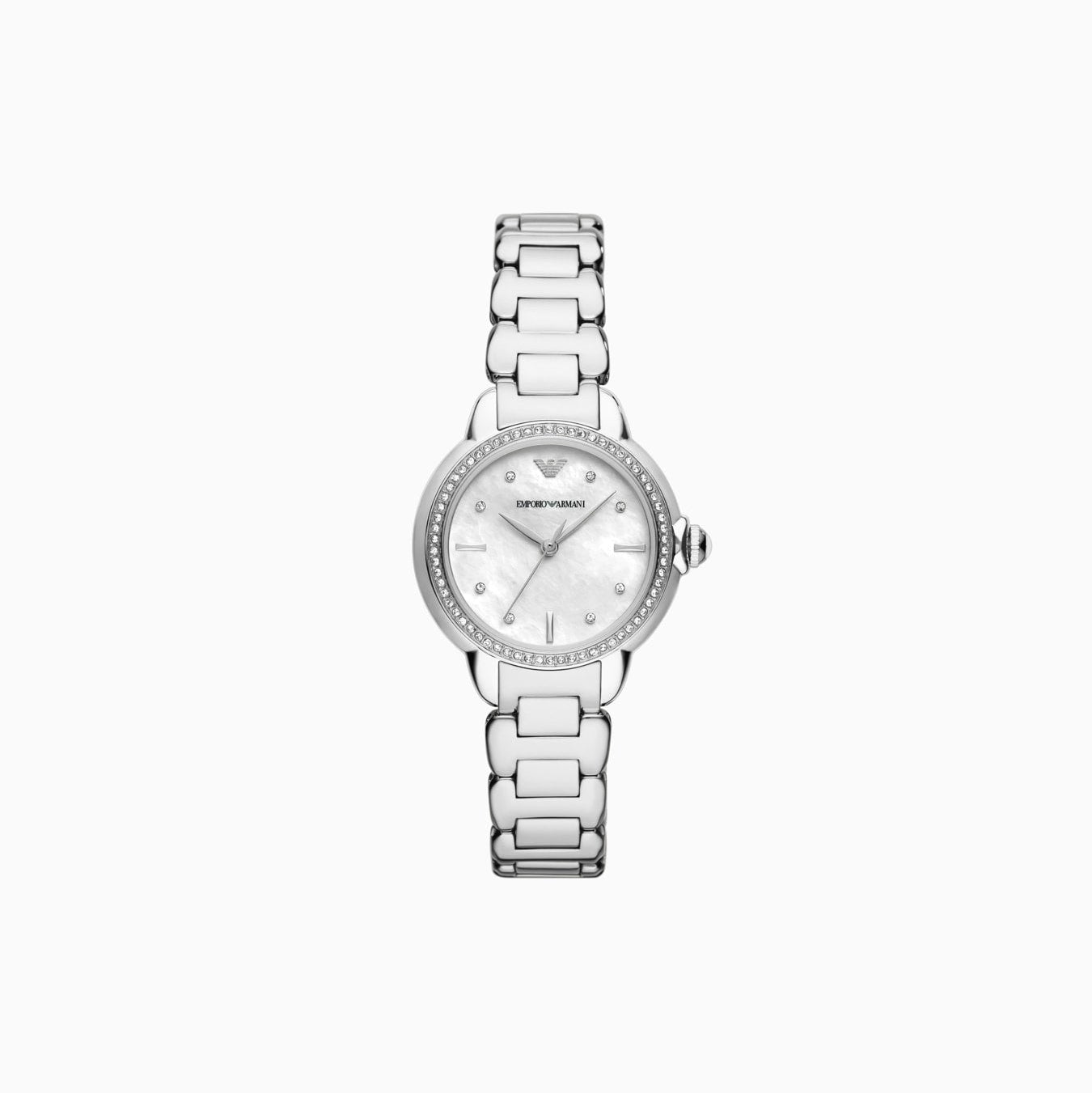 ARMANI MIA 32MM MOTHER OF PEARL DIAL LADIES STAINLESS STEEL WATCH