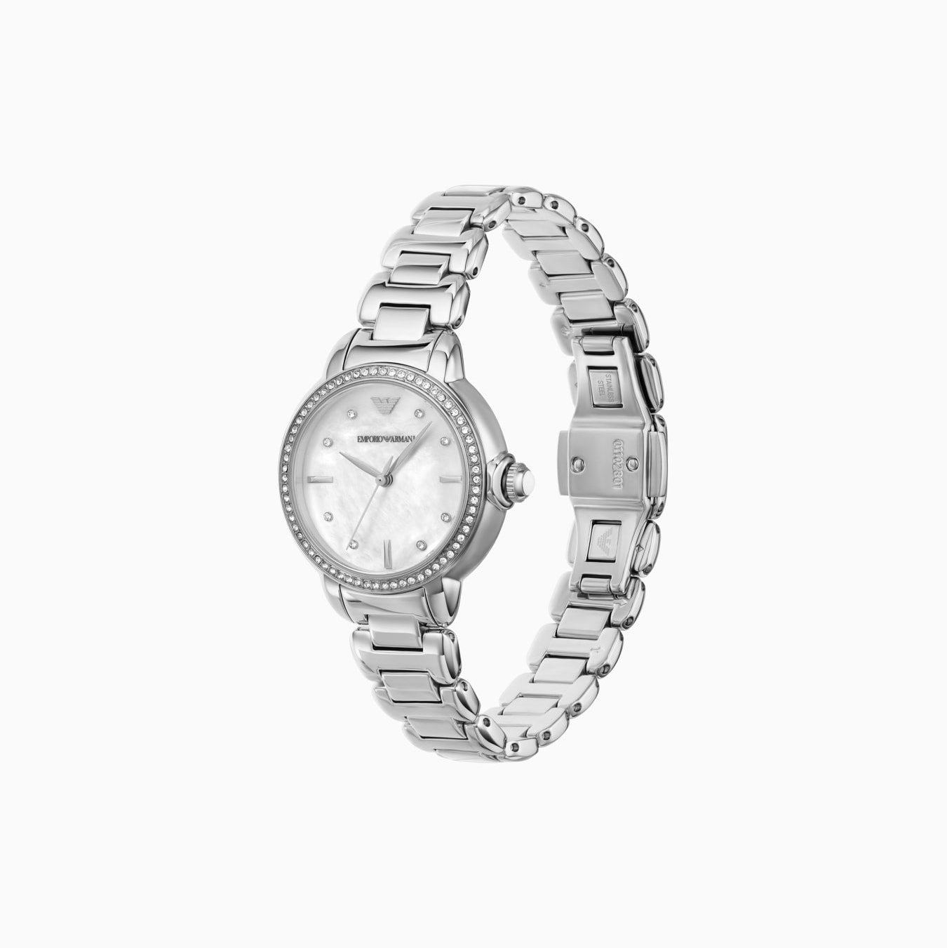 ARMANI MIA 32MM MOTHER OF PEARL DIAL LADIES STAINLESS STEEL WATCH