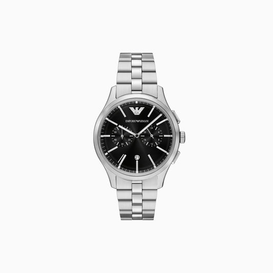 ARMANI DARIO BLACK DIAL GENTS STAINLESS STEEL WATCH