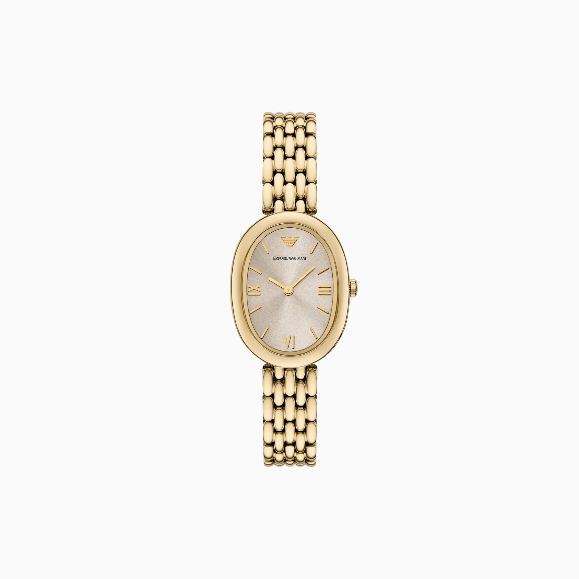 ARMANI LADIES OVAL GOLD STAINLESS STEEL WATCH