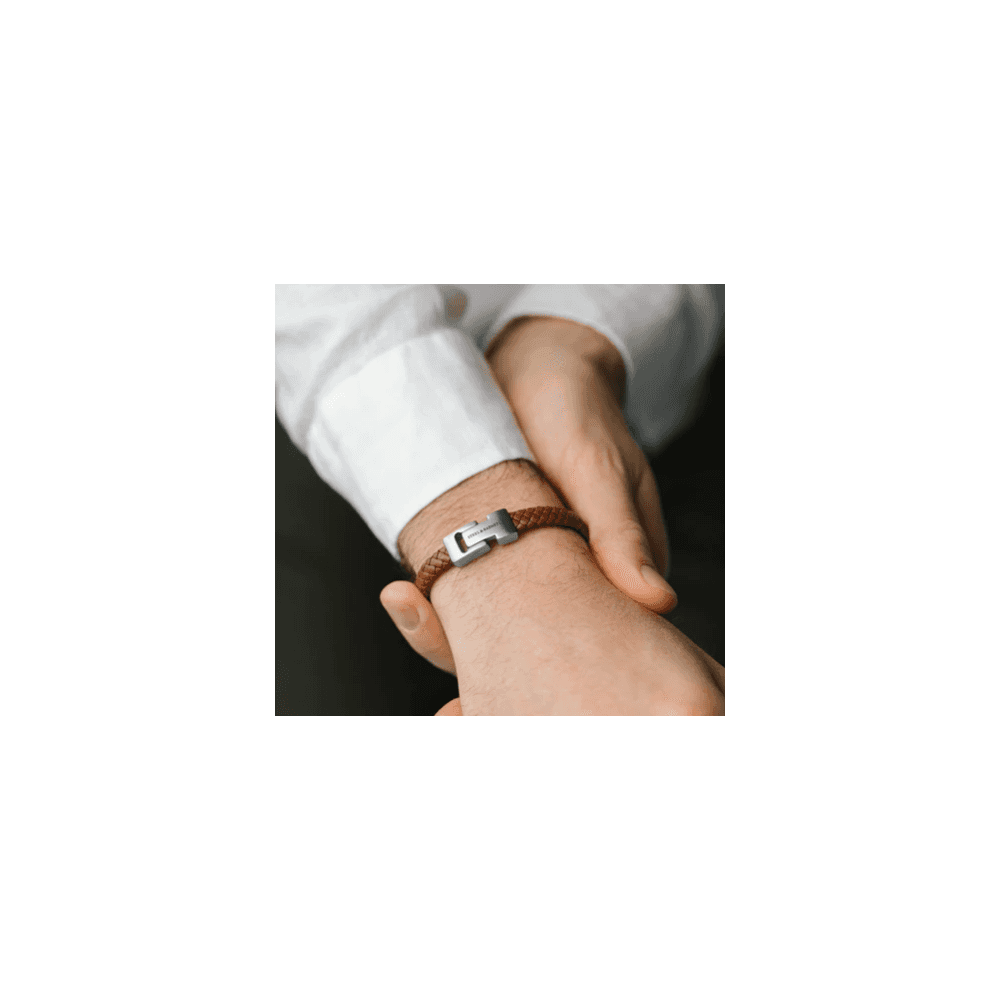 ARCHIE LIGHT BROWN LEATHER BRACELET