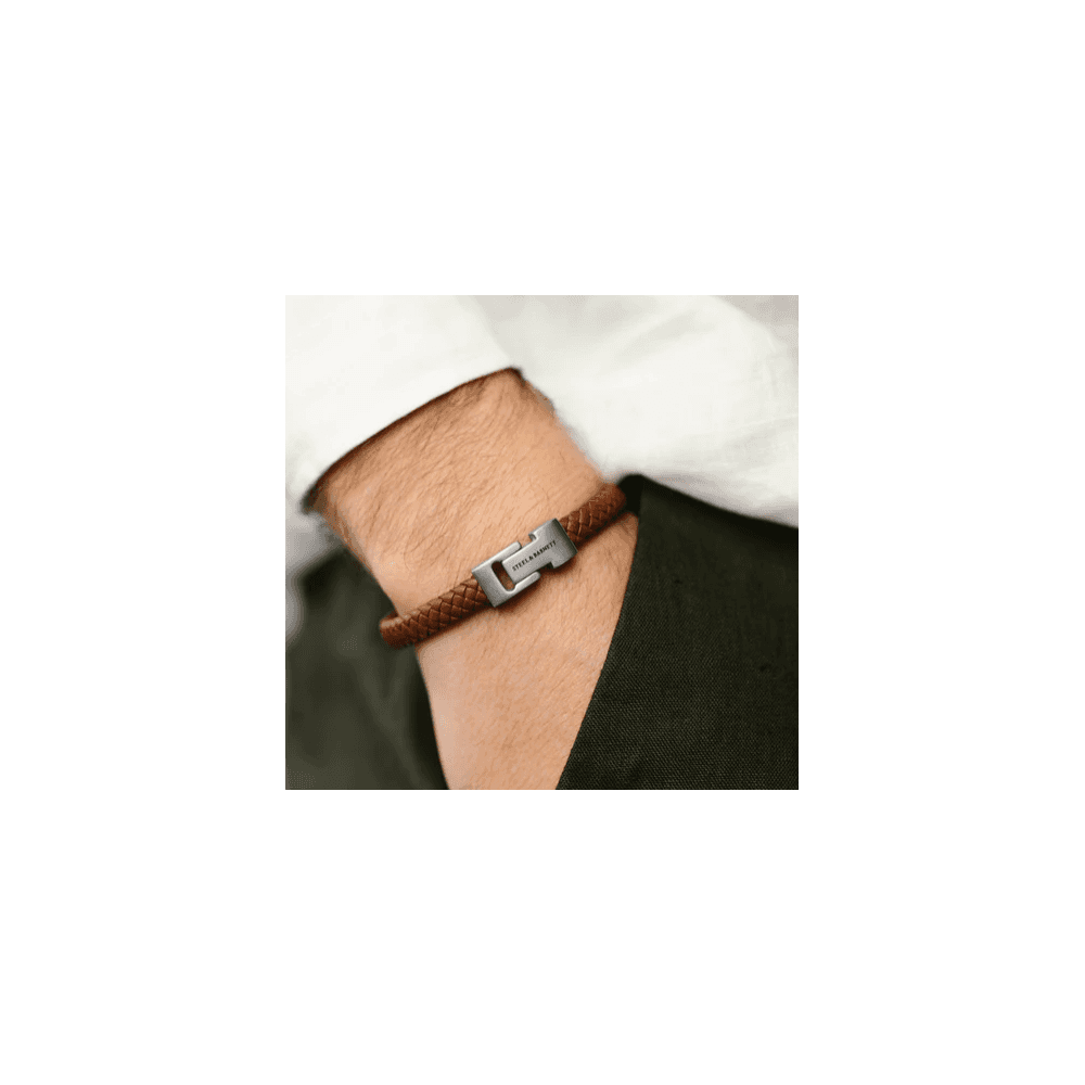 ARCHIE LIGHT BROWN LEATHER BRACELET