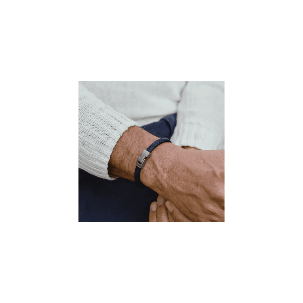 ARCHIE NAVY LEATHER BRACELET