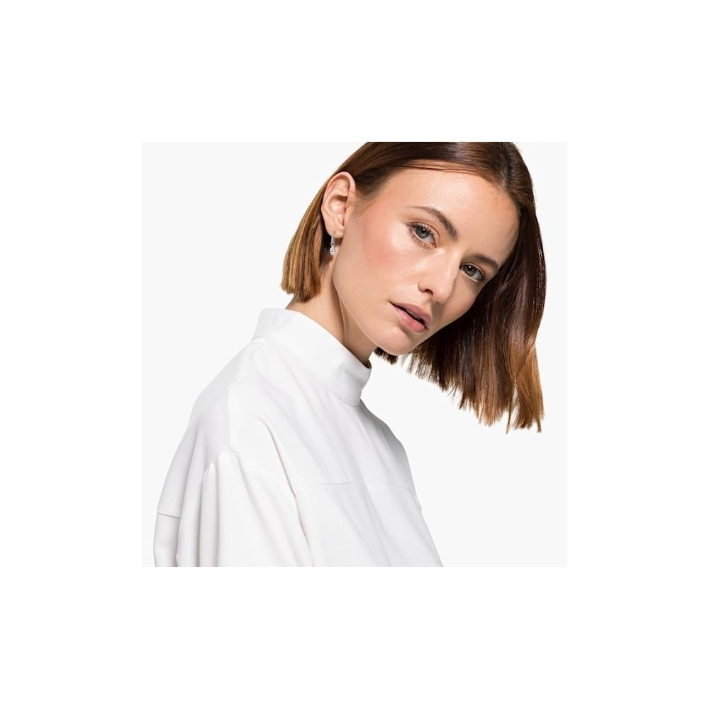 ATTRACT MINI HOOP CLEAR CRYSTAL EARRINGS