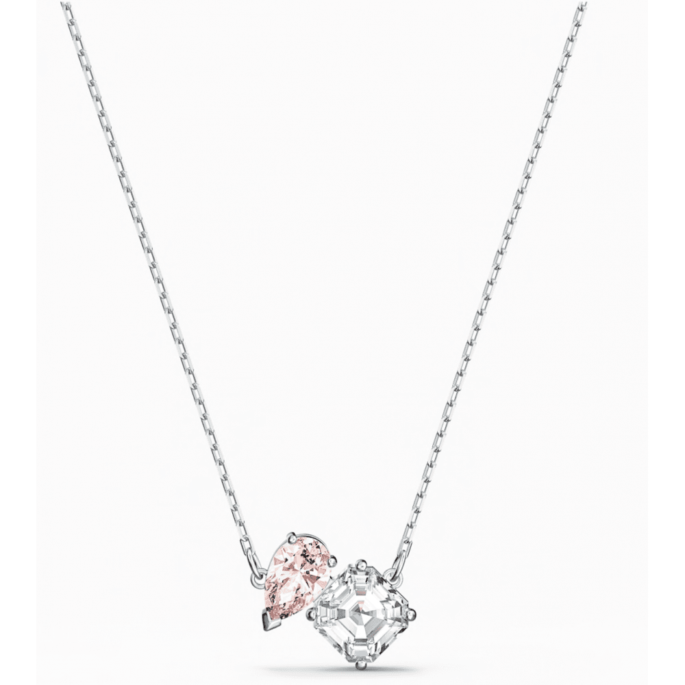 ATTRACT SOUL NECKLACE, PINK SWAROVSKI CRYSTALS, RHODIUM PLATED