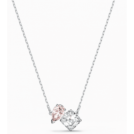 ATTRACT SOUL NECKLACE, PINK SWAROVSKI CRYSTALS, RHODIUM PLATED