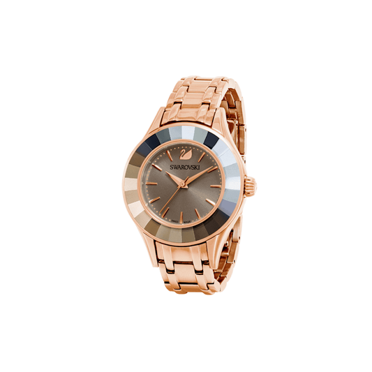 Alegria Watch, Metal bracelet, Gray, Rose-gold tone PVD