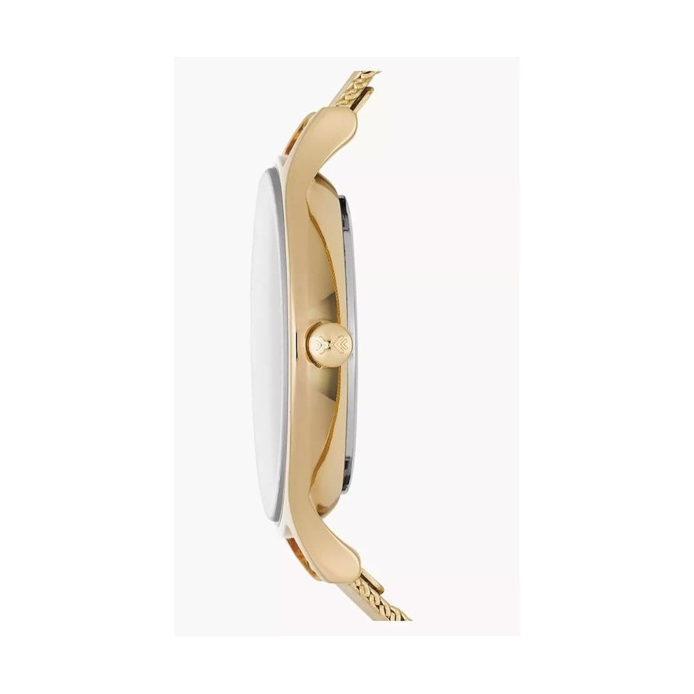 Anita Lille, Silver Dial, Gold-Toned Ladies Steel Mesh Watch