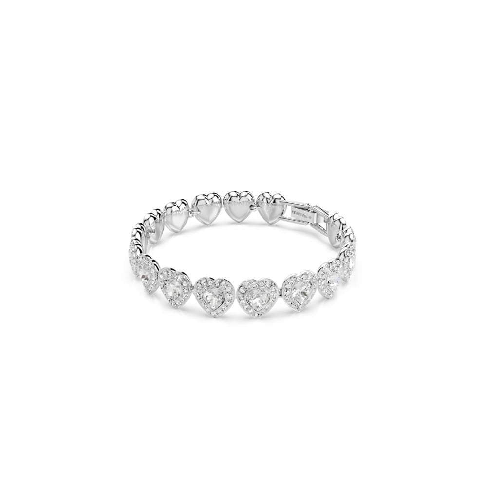 Ariana Grande x Swarovski Tennis bracelet Mixed cuts, Heart, White, Rhodium plated