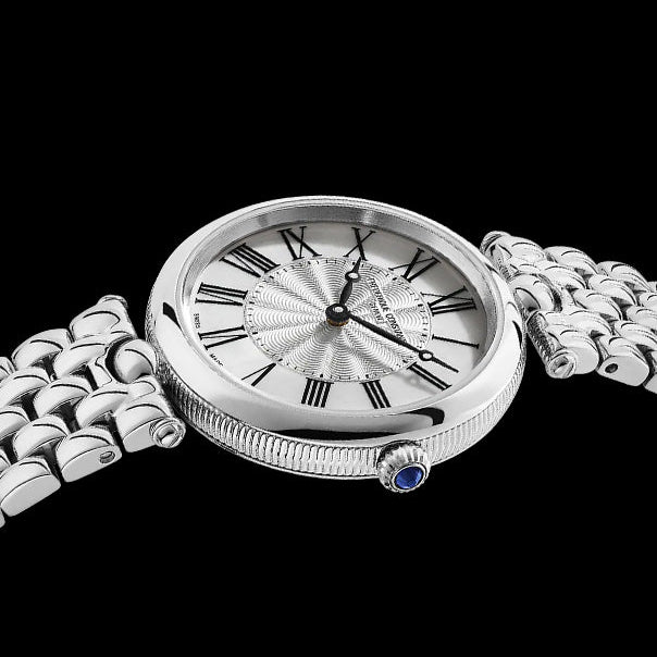 Frederique Constant Classics Art Deco Mother of Pearl & Guilloche Dial Quartz Ladies Stainless Steel Watch