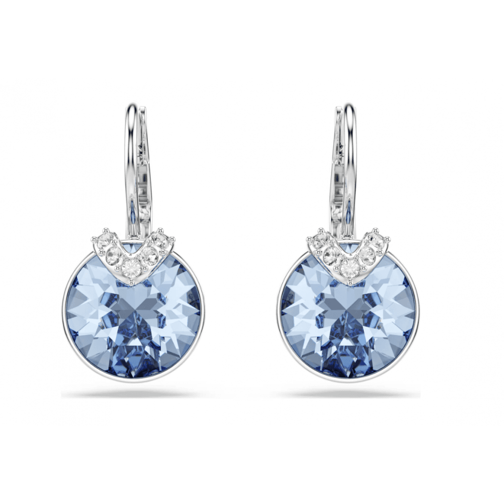 BELLA V BLUE CZ DROP EARRINGS