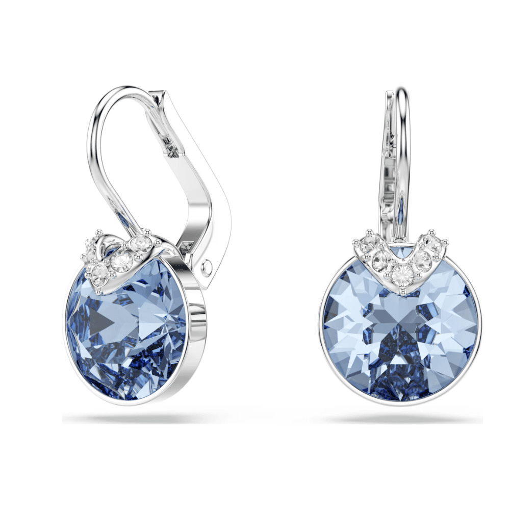 BELLA V BLUE CZ DROP EARRINGS