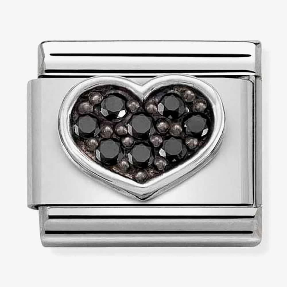 BLACK ZIRCONIA HEART CHARM
