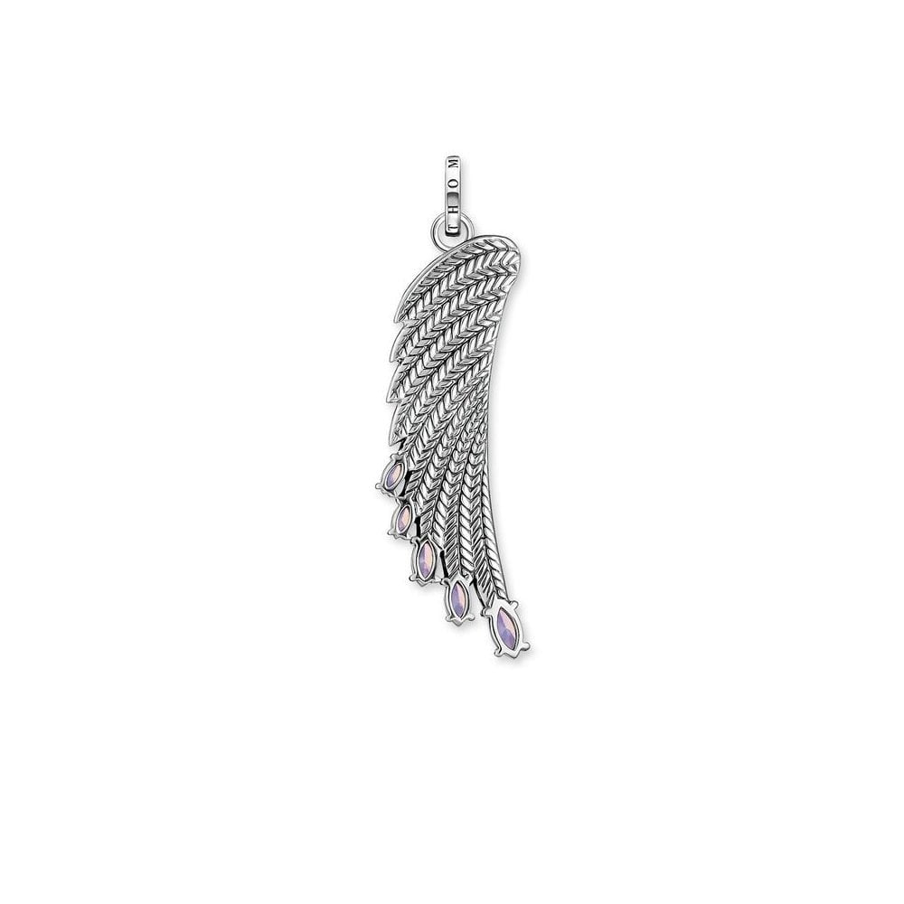 BLACKENED STERLING SILVER HUMMINGBIRD WING WITH MULTI-COLOUR HAND-CUT STONES IN PAVE EMBELLISHMENT