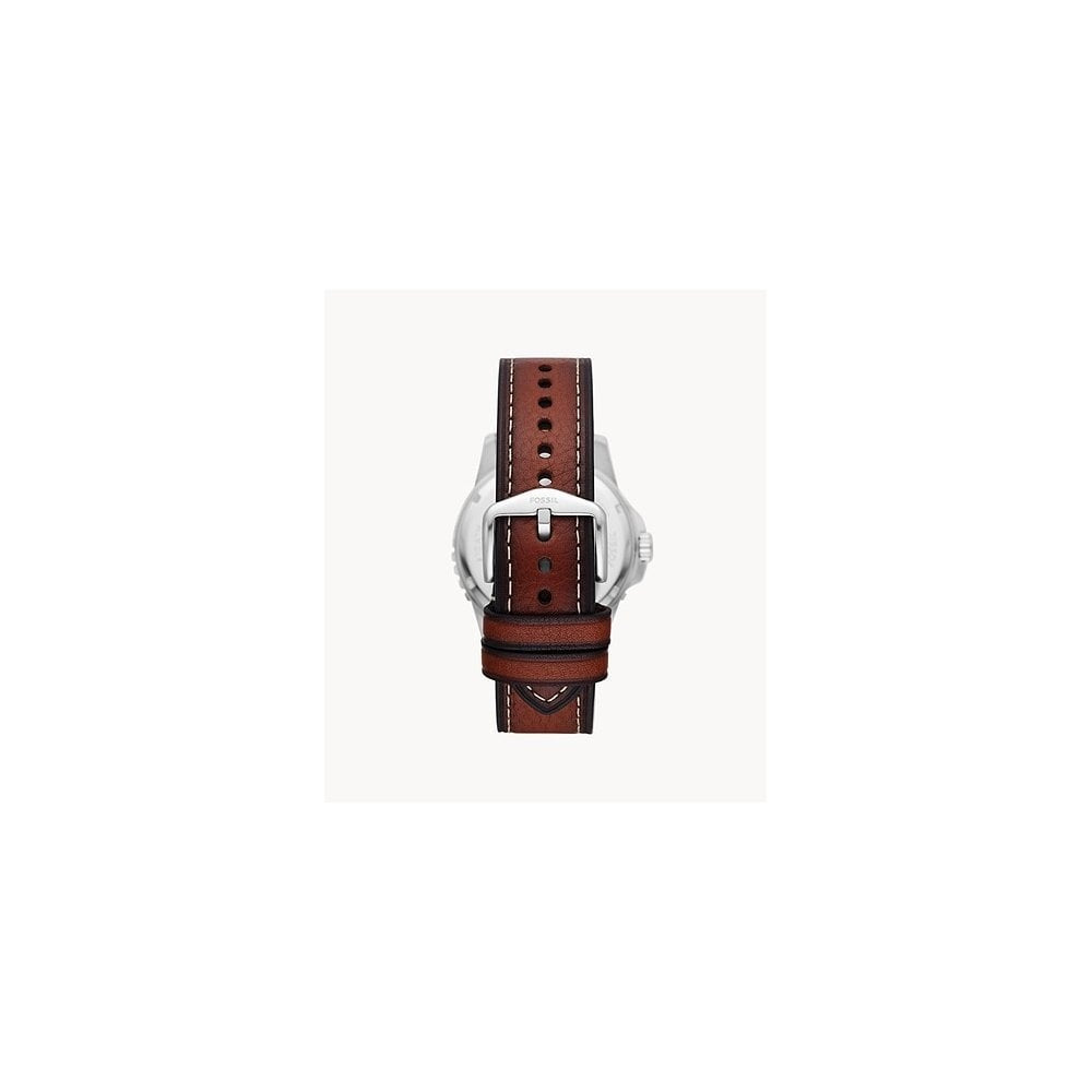 BLUE BROWN LEATHER GENTS WATCH