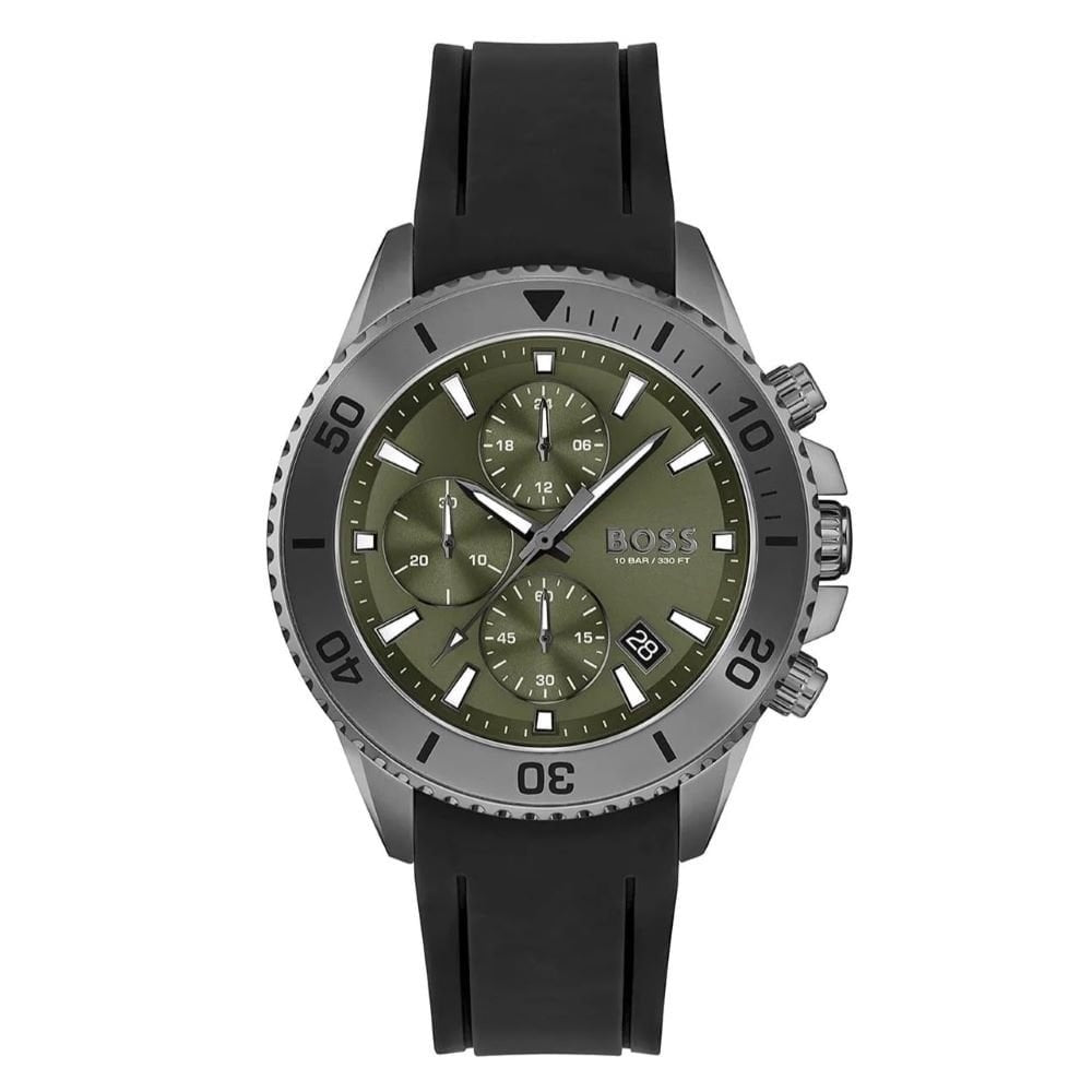 BOSS ADMIRAL CHRONOGRAPH OLIVE GREEN DIAL STAINLESS STEEL WATCH