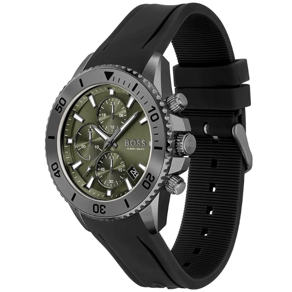 BOSS ADMIRAL CHRONOGRAPH OLIVE GREEN DIAL STAINLESS STEEL WATCH