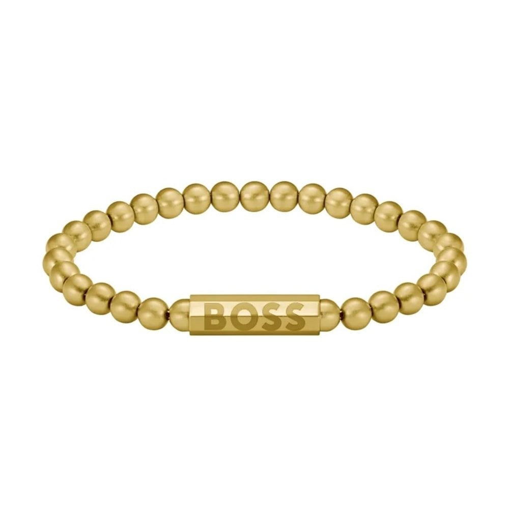 BOSS BEADED SPHERE GOLD STAINLESS STEEL BRACELET