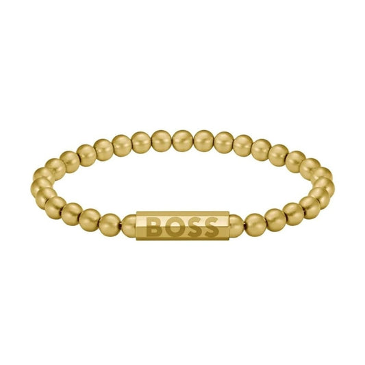 BOSS BEADED SPHERE GOLD STAINLESS STEEL BRACELET