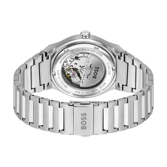 BOSS Candor Auto 41mm Light Blue Dial 3 Hands Steel Bracelet Watch