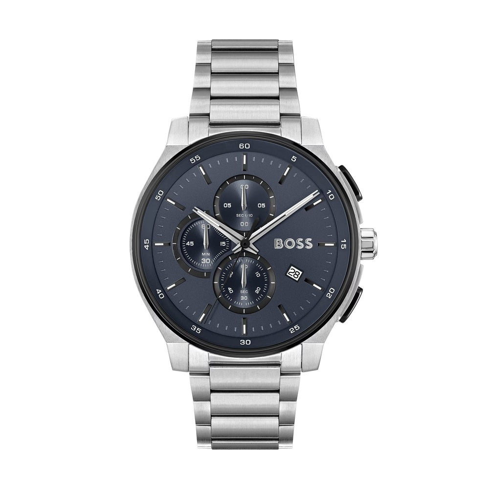 BOSS MEN'S PEAK 2.0 CHRONOGRAPH NAVY DIAL STAINLESS STEEL WATCH