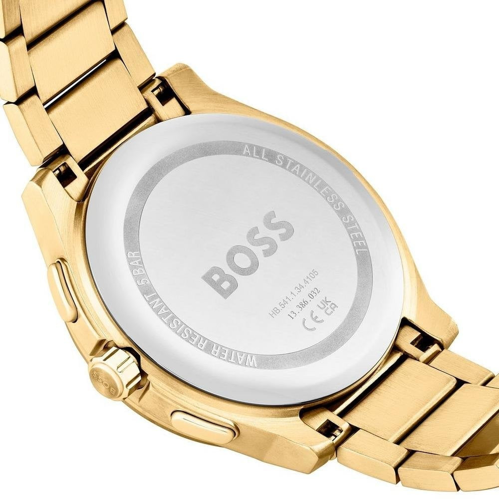 BOSS MEN'S PEAK 2.0 GREY DIAL GOLD STAINLESS STEEL WATCH
