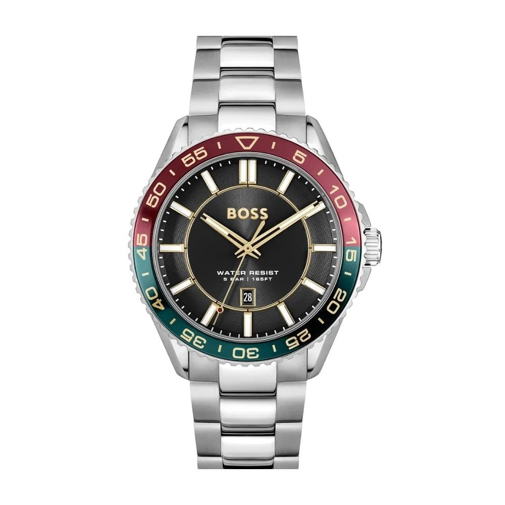 BOSS MEN'S RUNNER BLACK DIAL STAINLESS STEEL WATCH
