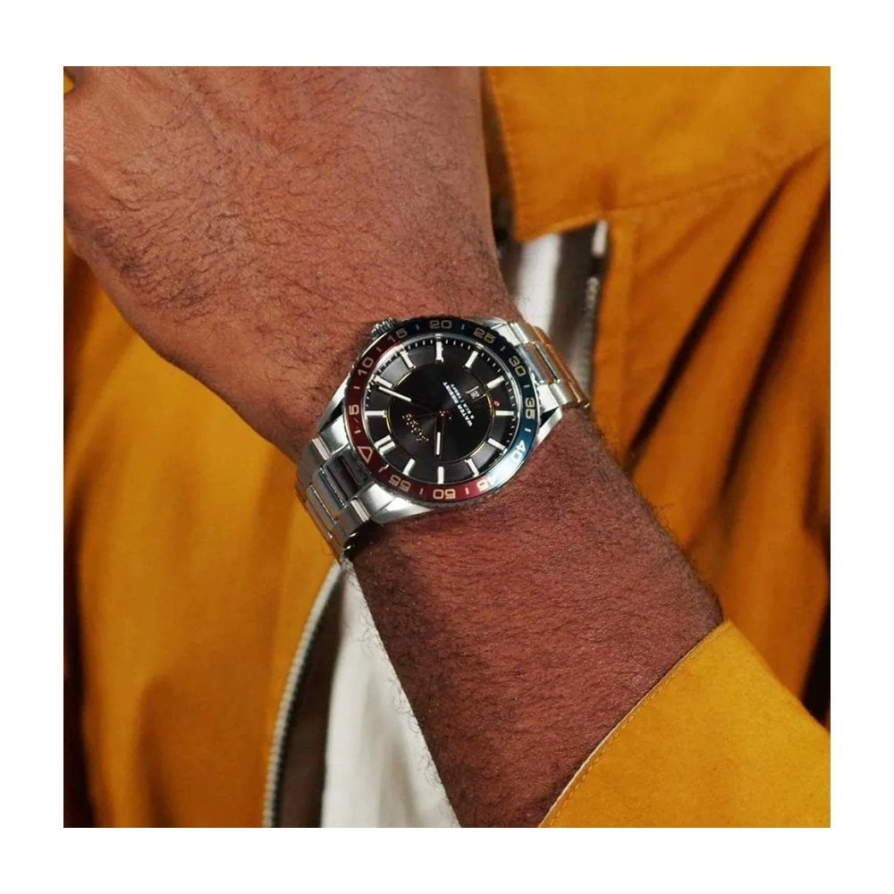BOSS MEN'S RUNNER BLACK DIAL STAINLESS STEEL WATCH
