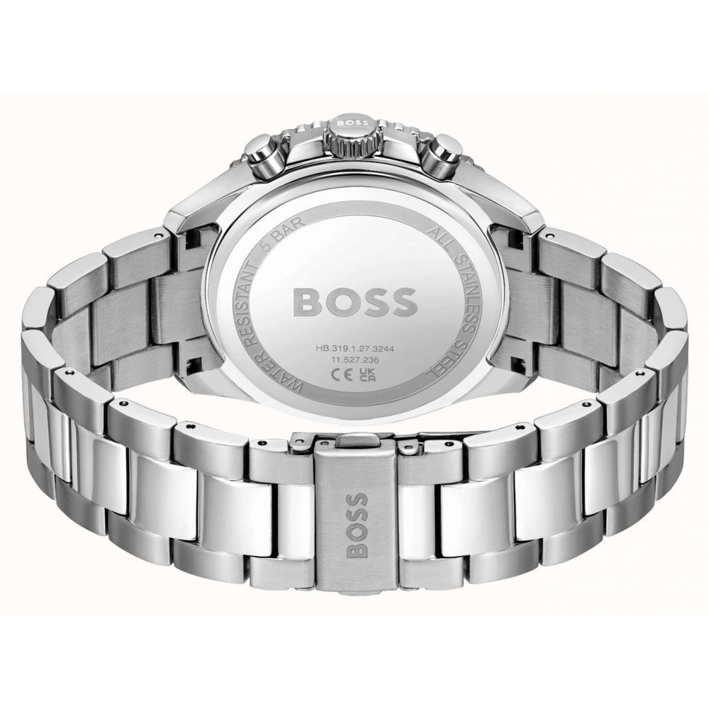 BOSS MEN'S RUNNER CHRONOGRAPH BLUE DIAL STAINLESS STEEL WATCH