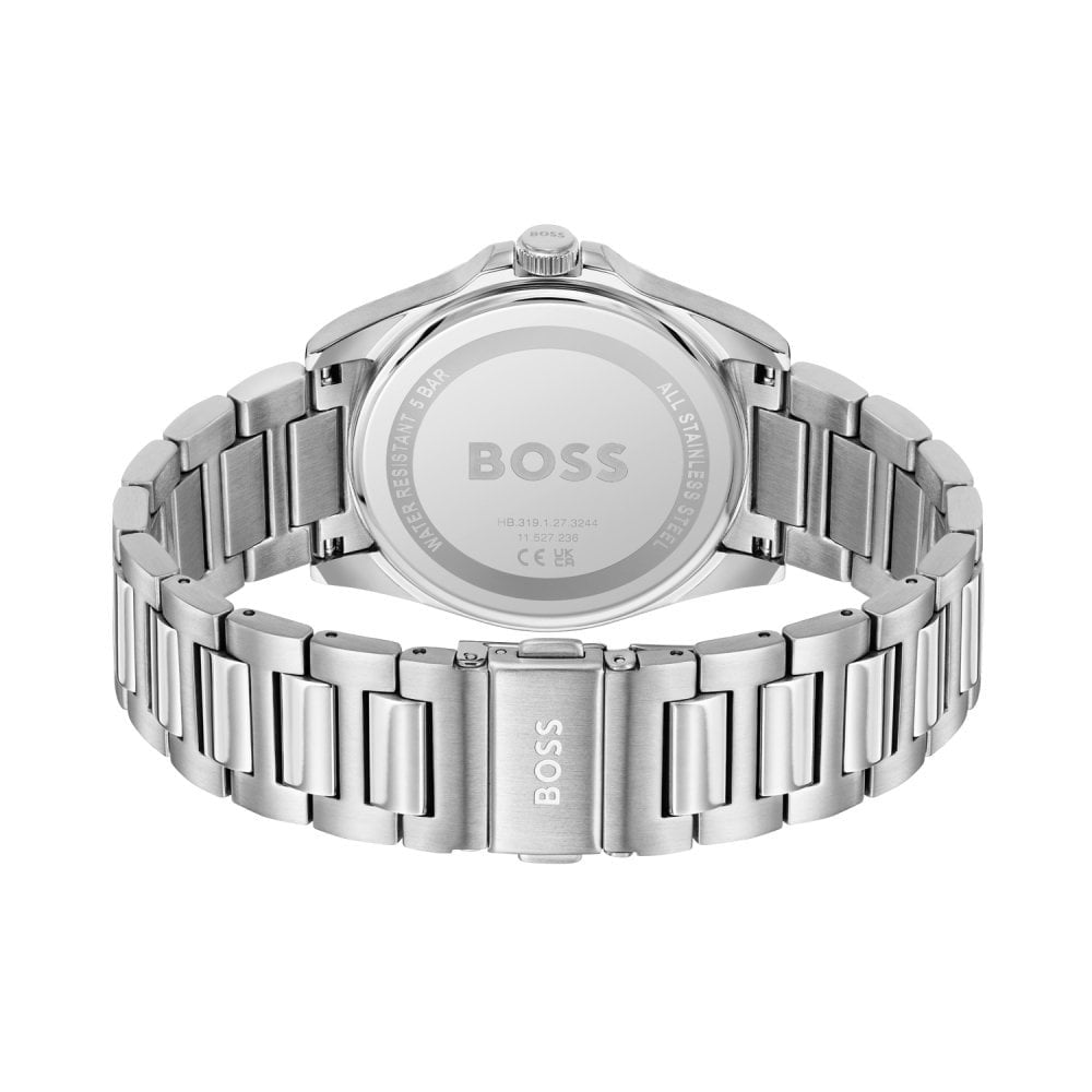 BOSS MEN'S STRIKE RED DIAL STAINLESS STEEL WATCH