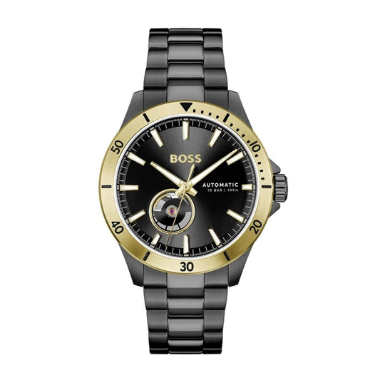 BOSS MEN'S TROPER AUTOMATIC BLACK STAINLESS STEEL WATCH