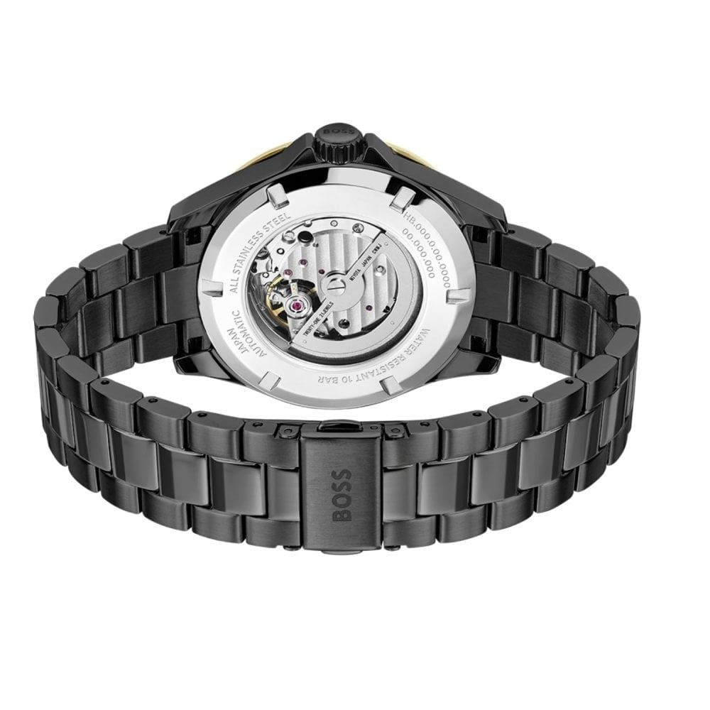 BOSS MEN'S TROPER AUTOMATIC BLACK STAINLESS STEEL WATCH