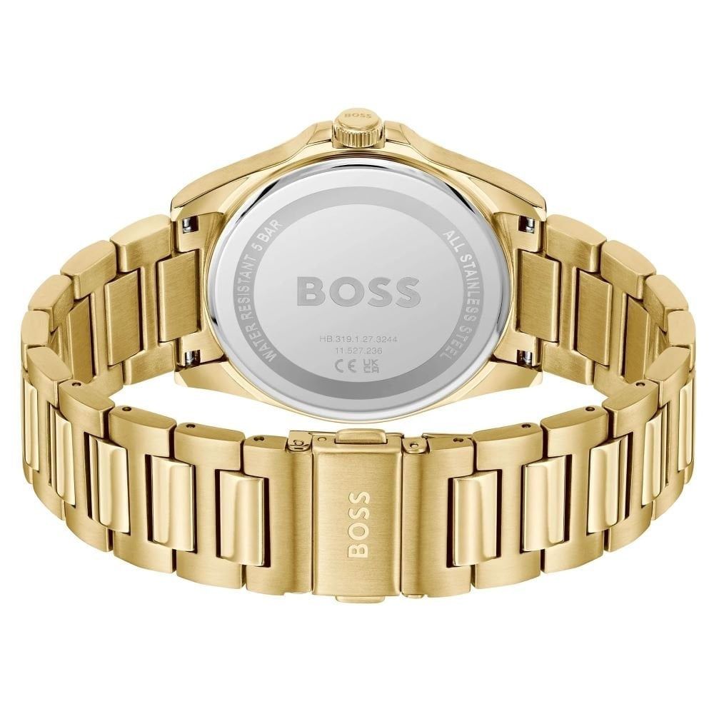 BOSS STRIKE BLUE DIAL GOLD STAINLESS STEEL WATCH