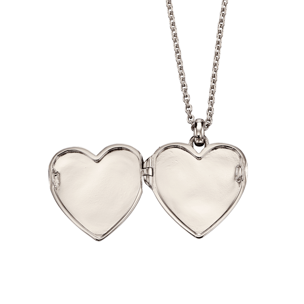 BRYONY RAINBOW STERLING SILVER HEART SHAPED LOCKET WITH SILVER CHAIN