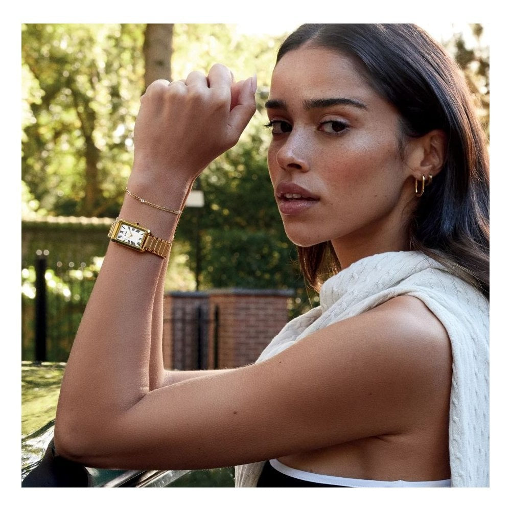 Belisenna, White Dial, Ladies Gold Stainless Steel Watch