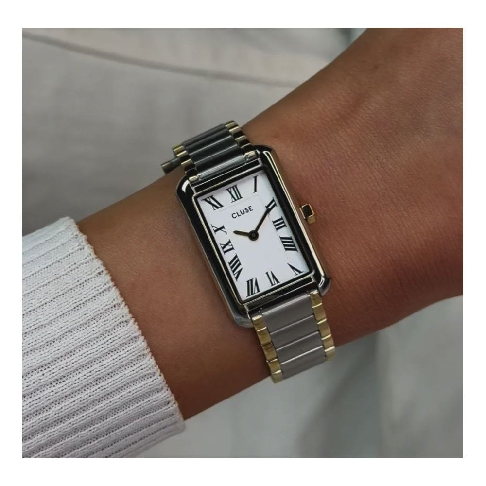 Belisenna,White Dial, Ladies Two-Tined Stainless Steel Watch